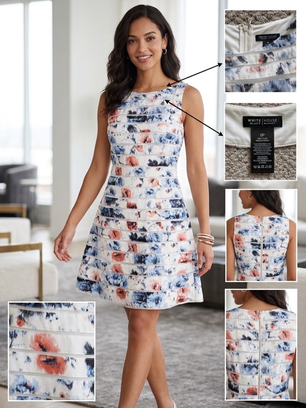 Ann Taylor Floral Fit & Flare Dress Watercolor Mini